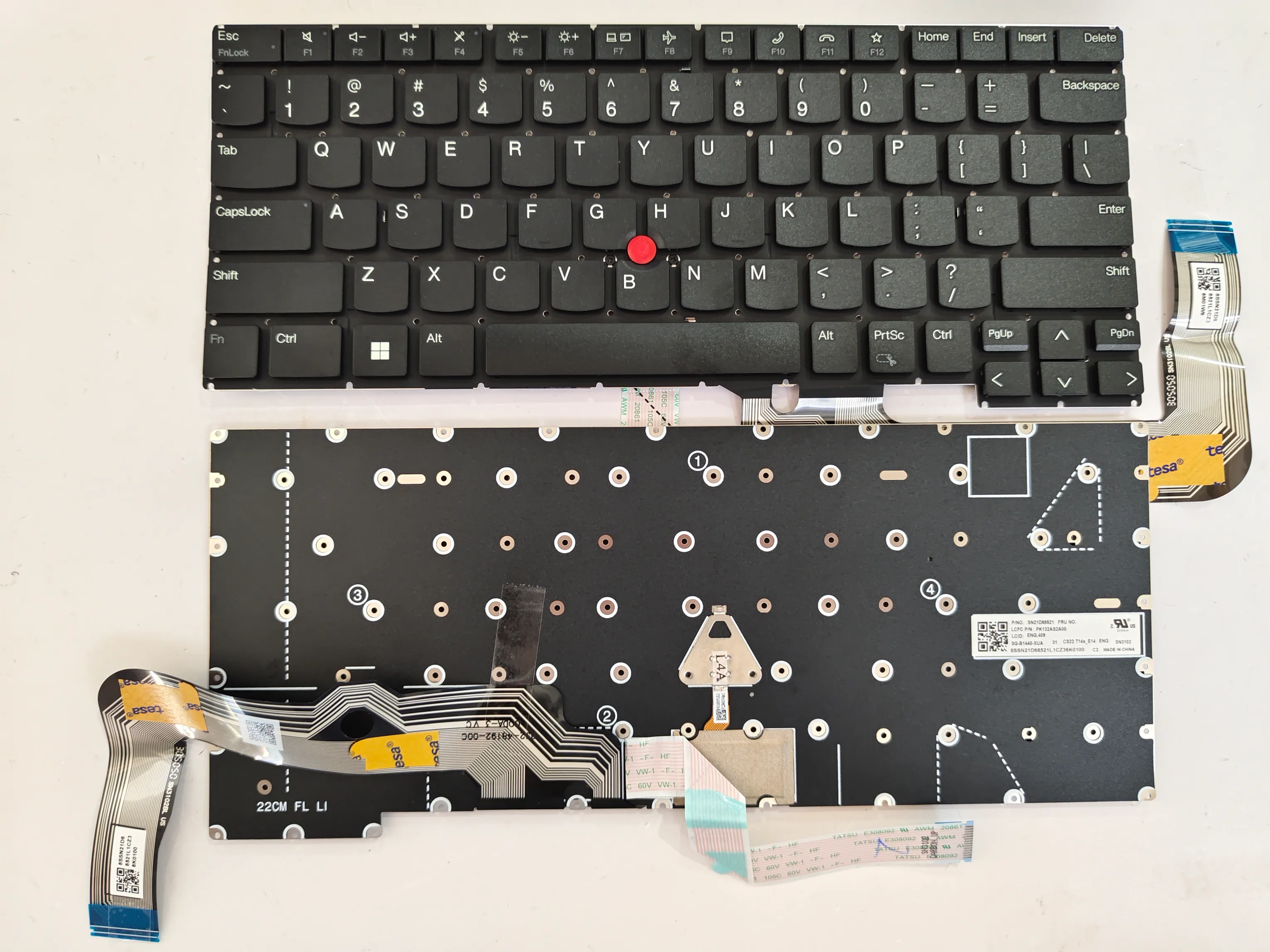 Picture of Laptop US keyboard forNew Replacement Keyboard Laptop For IBM T14S GEN3 GEN4/E14 R14 GEN5 GEN6/Neo14 T14P GEN1 BLACK With Point (OEM) US US Layout